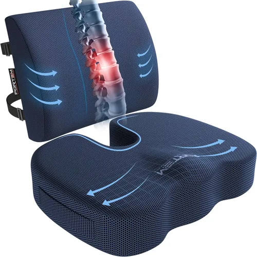 Miniatura 18 de FORTEM Cojín para Silla de Oficina, Cojín para Silla de Oficina, Almohada de Apoyo Lumbar para Silla de Oficina, Espuma Viscoelástica para Aliviar