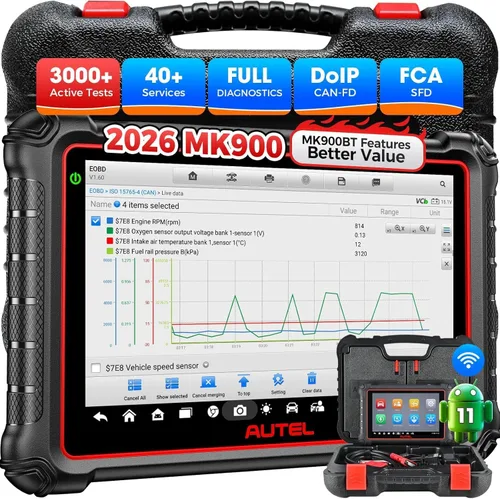 Autel Escáner bidireccional MaxiCOM MK900: herramienta de diagnóstico 2026 hasta de MaxiCheck MX808S MK808S, funciona como MK900-BT MK900BT MX900