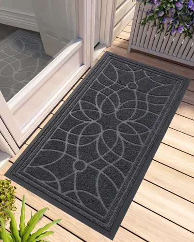 Miniatura 27 de DEXI - Felpudo para puerta exterior, alfombra de entrada de perfil bajo y resistente antideslizante para el recibidor, alfombras de bienvenida que