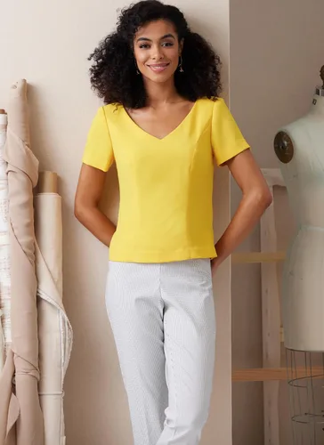 Miniatura 8 de Butterick Palmer/Pletsch - Kit de patrón de costura semiajustada para tops de Misses', código de diseño B6925, tallas 16-18-20-22-24