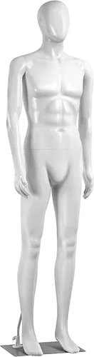 SereneLife Forma de vestido de torso de maniquí masculino de 74 pulgadas con soporte de cuerpo completo, desmontable, ajustable, detalles faciales