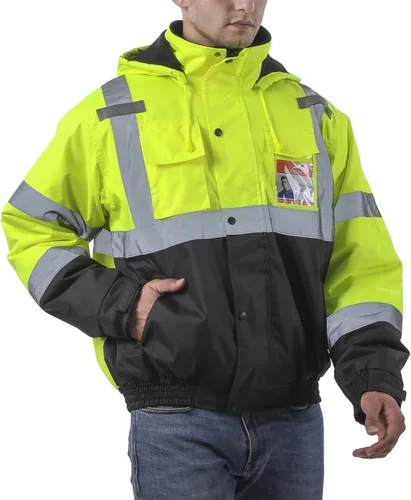sesafety Chaqueta reflectante para hombre, chaquetas de alta visibilidad, chaquetas de seguridad para hombre, chaquetas de bomber de construcción de