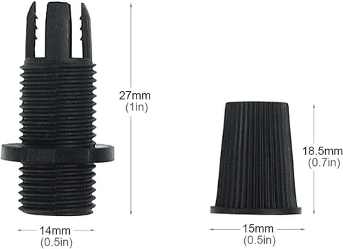 Miniatura 7 de Kit de luces para techo de techo, placa de techo negra de 6 pulgadas, accesorios de luz colgante + 5 conectores negros para alivio de tensión