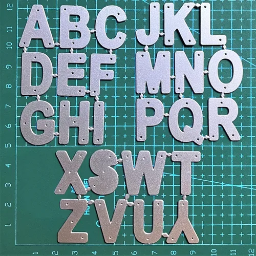 Miniatura 4 de Troqueles de corte de metal, 26 letras mayúsculas del alfabeto para hacer tarjetas, herramienta de grabado en relieve, álbum de recortes, troqueles