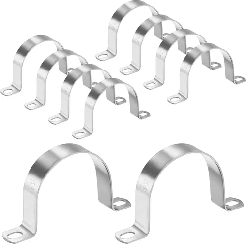 Miniatura 37 de M METERXITY Paquete de 3 abrazaderas de conducto, correa rígida de acero inoxidable 304 de 3-1/2 pulgadas M89 U con 2 agujeros