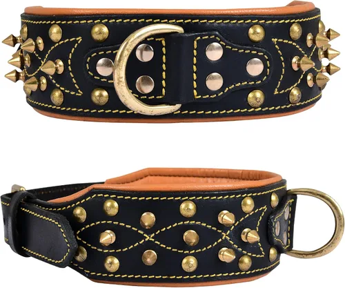 Miniatura 6 de Picos de metal de repuesto para collar de perro DowgClub de cuero genuino en color dorado (paquete de 10, dorado)