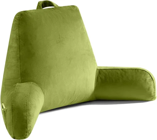 Miniatura 20 de OAISZ - Almohada de lectura para sentarse en la cama para adultos, almohada de lectura con espuma viscoelástica triturada, almohada de cama