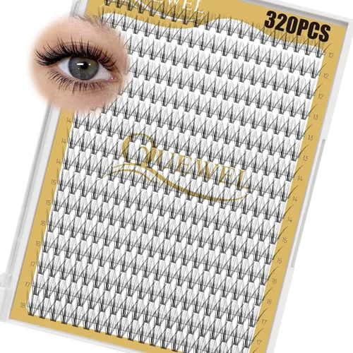 Miniatura 17 de QUEWEL 580 racimos de pestañas 30D+40D+50D+60D+80D+100D racimos de pestañas wispy de 10-18mm, pestañas individuales en racimo reutilizables