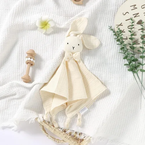 Miniatura 4 de LAWKUL Manta de seguridad para bebé, muselina de algodón orgánico, suave, transpirable, para bebés, niños y niñas, unisex, conejo, color blanco