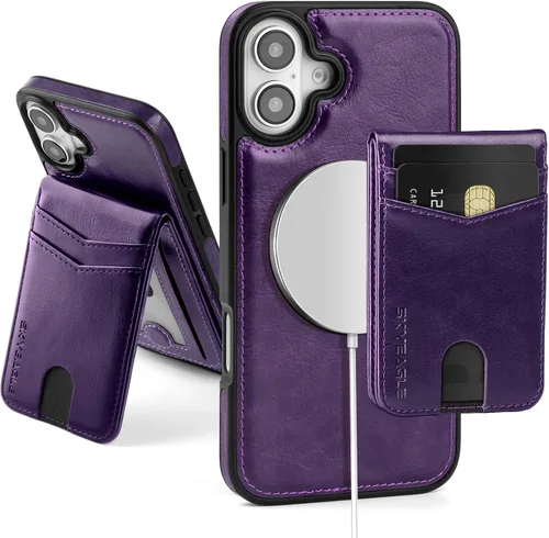 Miniatura 97 de SkyEagle Magsafe - Funda magnética 2 en 1 desmontable para iPhone 11 Pro Max con tarjetero, para mujeres y hombres, piel sintética con bloqueo RFID