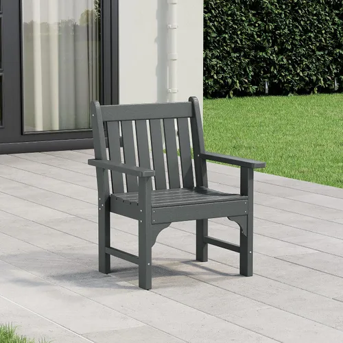 Miniatura 14 de WestinTrends Malibu Outdoor Patio HDPE Adirondack Silla de comedor para patio, color negro