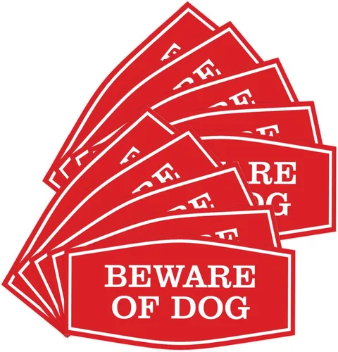 Miniatura 33 de All Quality Fancy Beware of Dog Letrero Material duradero Señales de seguridad para el hogar Fácil de instalar (negro/oro), mediano, 1 paquete