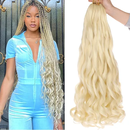 Miniatura 28 de Unionbeauty - Cabello rizado francés trenzado de 10 pulgadas, trenzas rizadas estilo Bob francés, cabello de ganchillo, 8 paquetes de trenzas