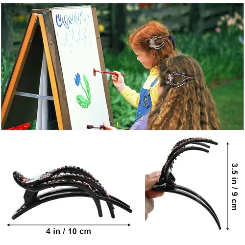 Miniatura 6 de Pinzas de pelo planas French Concord - 6 piezas, pinzas de pelo curvas sin deslizamiento, pinzas de agarre para volumen, pinzas de pelo para mujeres