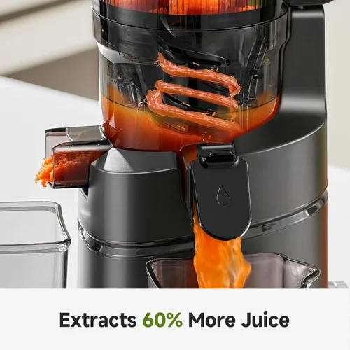 Miniatura 8 de AMZCHEF Máquinas exprimidoras, exprimidor de prensa fría extra de 5.8 pulgadas para verduras y frutas enteras, máquina extractora de jugo