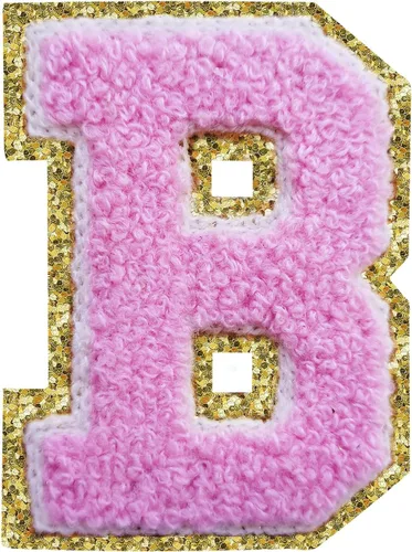 Miniatura 163 de SPRT - Parches de letras de chenilla universitaria con purpurina, parche de letras blancas para planchar con letras del alfabeto para disfraz