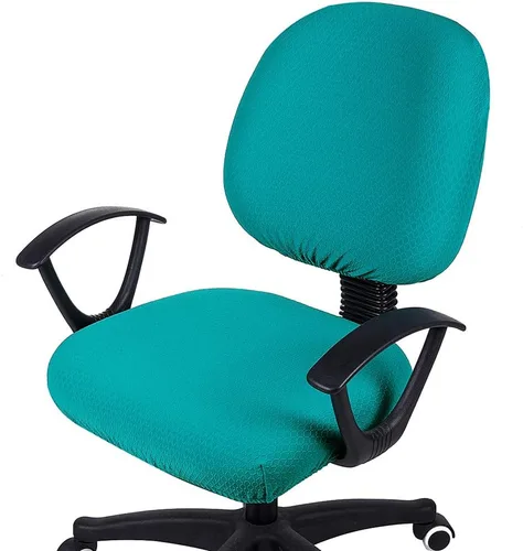 Miniatura 19 de Smiry - Fundas de asiento elásticas para silla de oficina con diseño jacquard, desmontables, lavables, antipolvo, protectores para cojines de silla