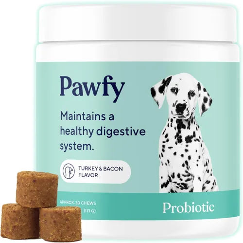 Pawfy Probióticos para perros | Apoya la salud digestiva, diarrea para perros pequeños y grandes | Mejora la salud intestinal | Suplementos anti