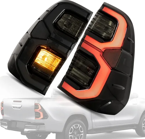 Miniatura 9 de VLAND Conjunto de luces traseras para Toyota Hilux 2015-2020 Base, Chasis, Doble Cab, SR, DLX (no para Tonka), lámpara trasera con DRL, señal