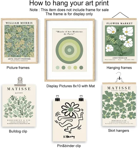 Miniatura 3 de Iknostine Juego de 6 impresiones artísticas de pared de artistas famosos Matisse abstractas de color verde, póster estético en lienzo con diseño