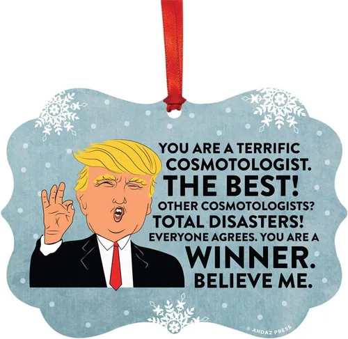 Miniatura 22 de Andaz Press Presidente Donald Trump Fancy Frame Recuerdo Adorno de Navidad Regalo de broma Ejecutivo de Cuenta, 1 paquete, Divertidas Ideas