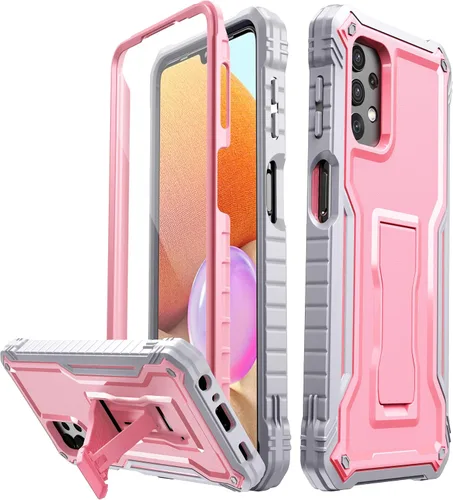 Miniatura 8 de FITO Funda para Samsung Galaxy A32 5G, doble capa a prueba de golpes resistente para teléfono Samsung A32 5G con protector de pantalla, soporte Azul