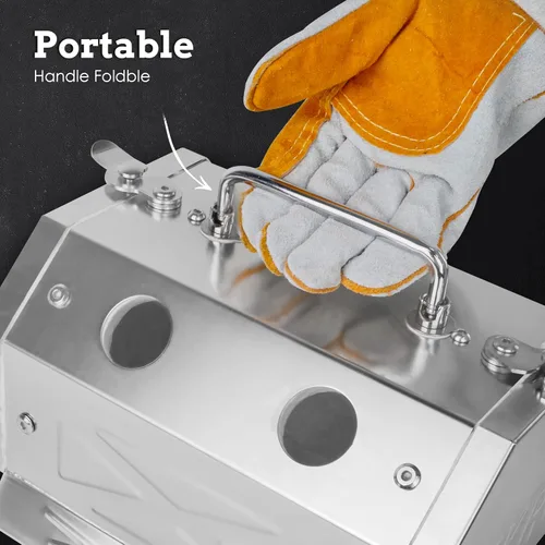 Miniatura 6 de 1 quemador de gas propano forja 2600℉ de doble puerta mini equipo portátil, fabricación de cuchillos (acero inoxidable) herramienta de herrería, kit