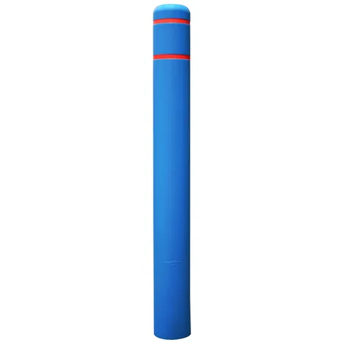 Miniatura 15 de Ideal Shield Cubierta de bolardo de seguridad negra de 1/8 pulgadas de 4 pulgadas con rayas rojas, 60 pulgadas de alto. Cinta de instalación