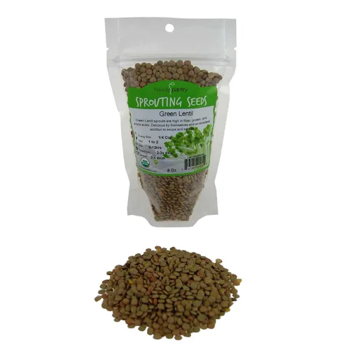 Miniatura 4 de Semilla de germinación de lentejas verdes secas orgánicas: 2.5 lb - Lentejas secas para plantar semillas de jardín, sopa, cocinar o ensalada