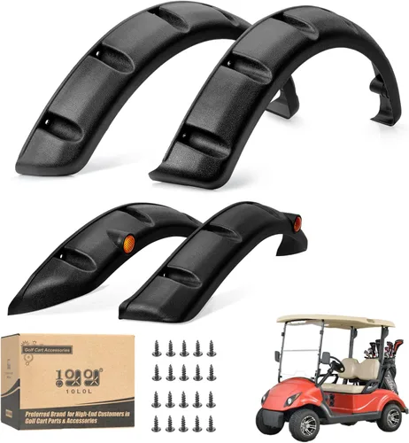 Miniatura 10 de 10L0L Extensiones de guardabarros delanteros y traseros para carrito de golf para Yamaha G14, G16, G19, G22, con herrajes metálicos, juego de 4