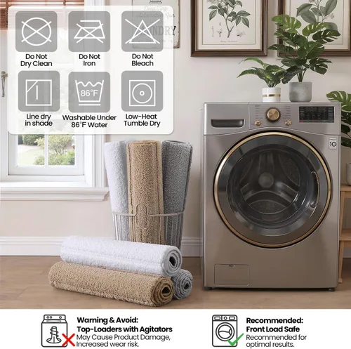 Miniatura 8 de DEXI Tapetes de baño de microfibra absorbente de 17 x 30 pulgadas, secado rápido, lavables con respaldo antideslizante para suelo de ducha