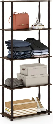 Miniatura 96 de Furinno Turn-N-Tube Organizador de encimera de cocina, estante organizador de encimera de esquina de 2 niveles, estante esquinero, para cocina
