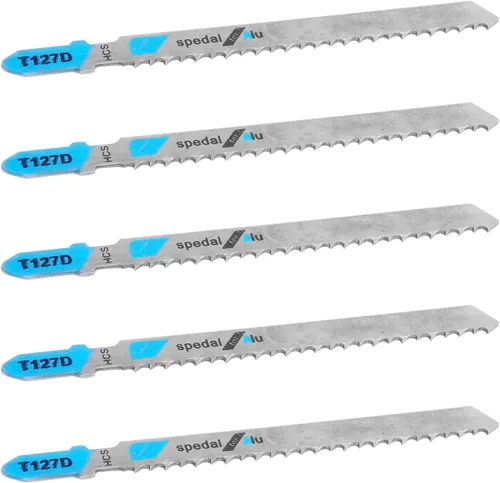 Utoolmart Juego de hojas de sierra caladora para madera con vástago en T, 4 "de longitud, 0.118 in, acero de alto carbono, T127D, madera