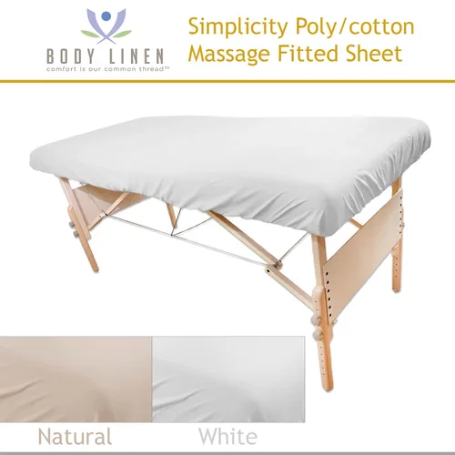 Miniatura 3 de Body Linen Simplicity - Sábanas bajeras bajeras de polialgodón para mesa de masaje, 180 hilos, ajuste espacioso para mesas de 28 a 32 pulgadas