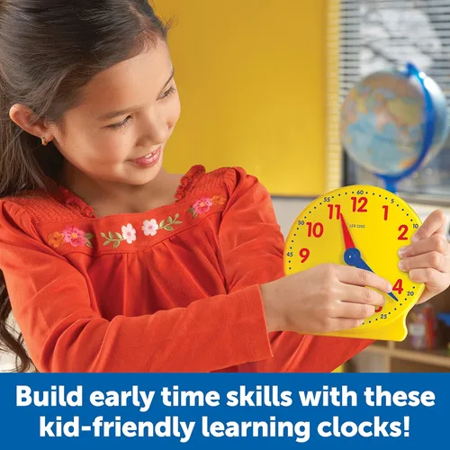 Miniatura 2 de Learning Resources Kit de reloj para el aula, imprescindible para preescolar, actividad de enseñanza, sobre tarjetas de tiempo flash, juguetes