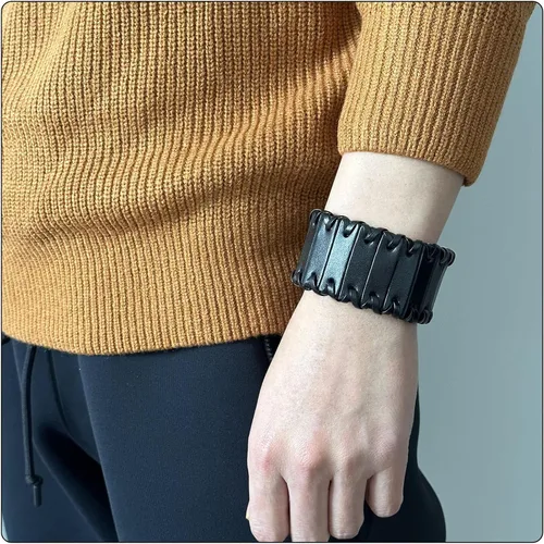 Miniatura 2 de Pulsera trenzada Punk Rock de cuero ancho