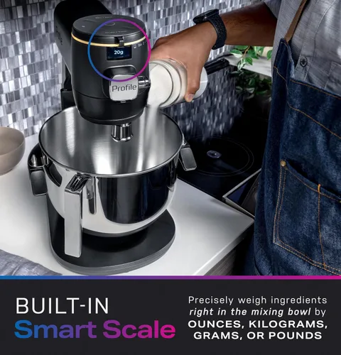 Miniatura 3 de GE Profile - Batidora de pie inteligente, báscula inteligente integrada y tecnología de detección automática, cuenco de acero inoxidable de 7 Negro
