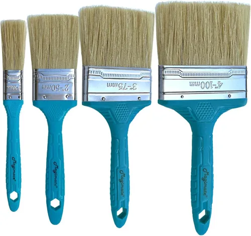 Magimate Juego de pinceles para manchas de 1 pulgada, 2 pulgadas, 3 pulgadas y 4 pulgadas, cepillo de pintura de cerdas, cerdas naturales mezcladas