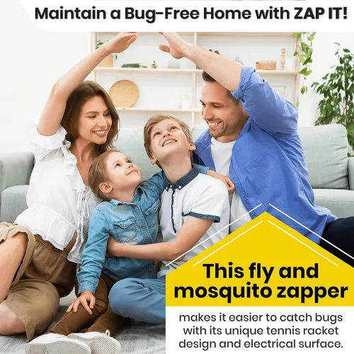 Miniatura 6 de Zap It Bug Zapper - Raqueta de exterminador de insectos con batería (2 pilas AA incluidas), 3500 voltios, paquete de 2