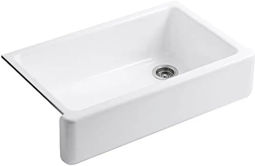 Miniatura 58 de KOHLER Whitehaven® K-6427-42 - Fregadero de cocina empotrado de 35-3/4 pulgadas, autorecortable, Smart Divide, Grande/Mediano con Delantal alto