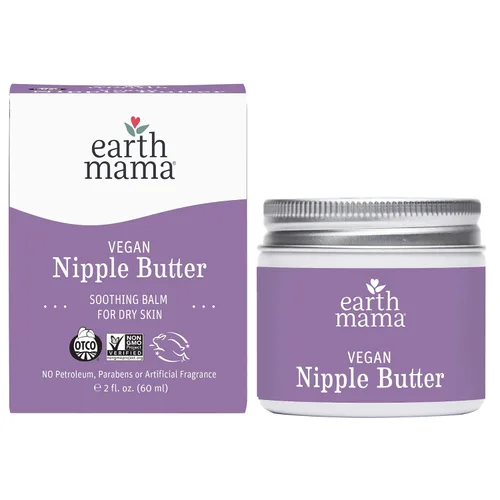 Earth Mama Crema vegana para pezones | Crema de lactancia materna sin crueldad para madres lactantes | Sin lanolina 2 onzas
