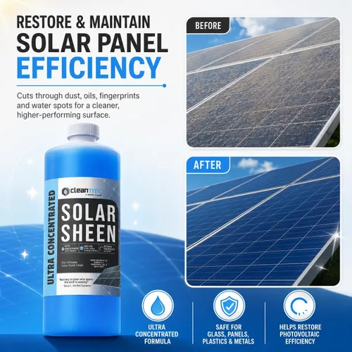 Miniatura 2 de Limpiador de paneles solares de 32 onzas (hace 4.52 oz) – Solución de limpieza súper concentrada para vidrio, metal, madera y plástico – Elimina