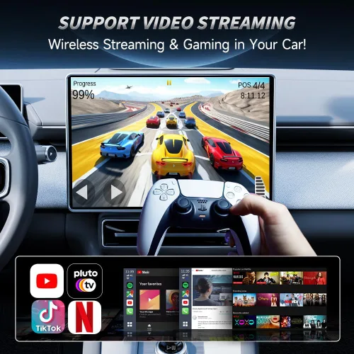 Miniatura 2 de CarlinKit CarPlay Ai Box Magic Box Android 13.0 Sistema inalámbrico CarPlay Adaptador Android Auto Soporte Netflix YouTube Google GPS+Glonass