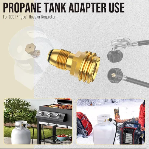 Miniatura 4 de 1 adaptador de tanque de propano POL a QCC1, adaptador de propano antiguo a nuevo, adaptador de tanque de propano de 5 a 100 libras que convierte