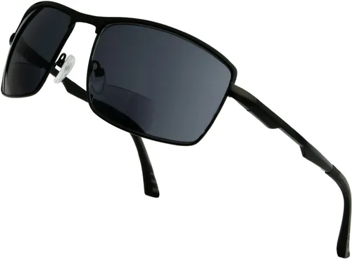 Miniatura 8 de BFOCO Gafas de sol bifocales con bisagras metálicas y sin tornillos para hombre - Sports Bifocal Sunnies (negro brillante) +1.00