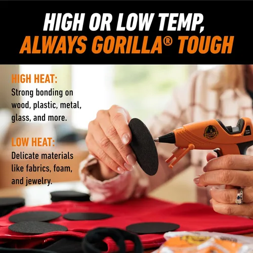 Miniatura 3 de Kit de Pistola de Pegamento Caliente Mini de Gorilla (Paquete de 1 Pistola de Pegamento Caliente Mini y 30 Barras) - Doble Temperatura, Boquilla