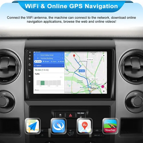 Miniatura 5 de Radio de coche para Ford F150 2009 2010 2011 2012, radio de pantalla táctil de 9 pulgadas de actualización con 2 GB + 32 GB, CarPlay/Android Auto
