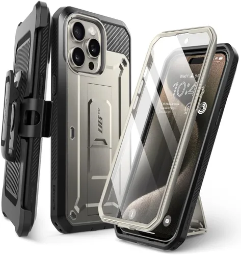 Miniatura 8 de SUPCASE Funda para iPhone 15 Pro con soporte y clip para cinturón, [Unicorn Beetle Pro] [Protector de pantalla integrado]