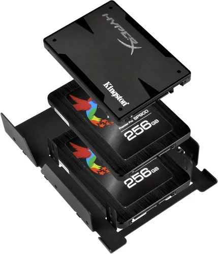 Miniatura 4 de SilverStone Technology Convertidor de bahía HDD/SSD de disco duro interno de 3.5 pulgadas a 3 x 2.5 pulgadas, negro SDP08B-E