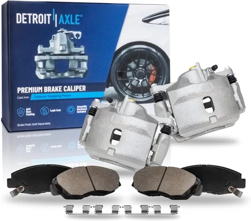 Miniatura 133 de Detroit Axle - Pastillas de Freno Delantero Izquierdo Reemplazo de Pinza de Disco para Dodge Ram 1500 Dakota Mitsubishi Raider - Juego de 3 piezas